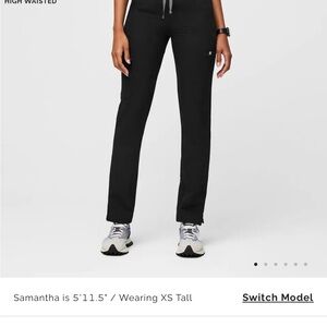 FIGS Yola Skinny Scrub Pants XS Petite Black